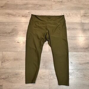 Old Navy Active Go Dry High Rise Leggings Olive Green PowerSoft XXLarge XXL